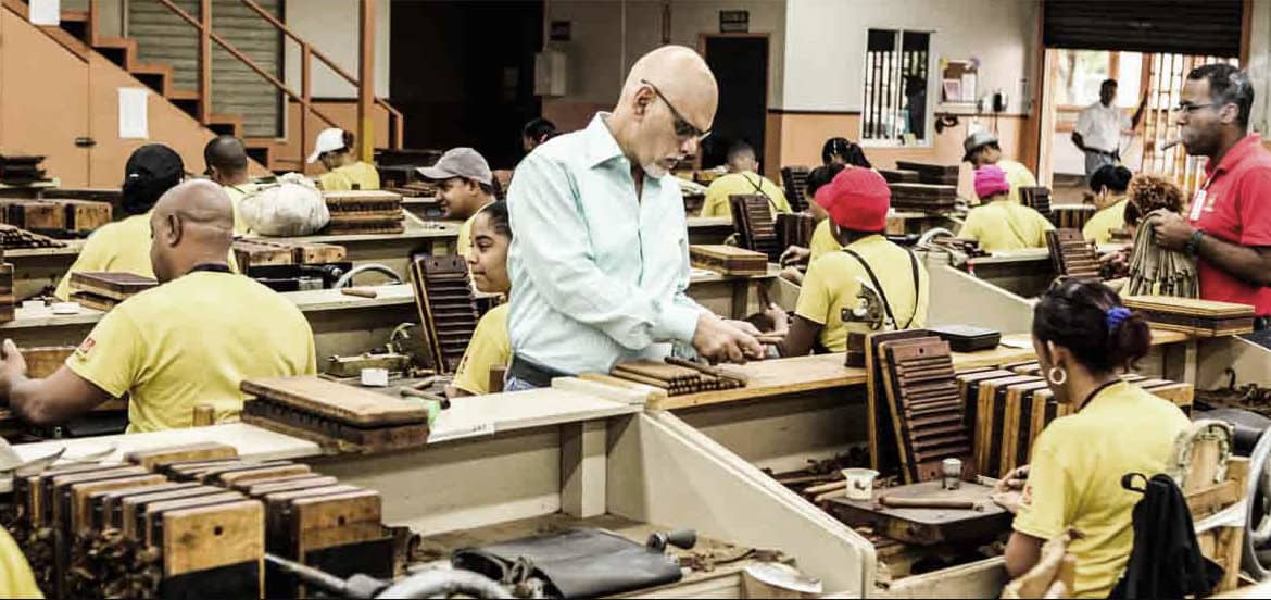 E.P. Carrillo in cigar factory